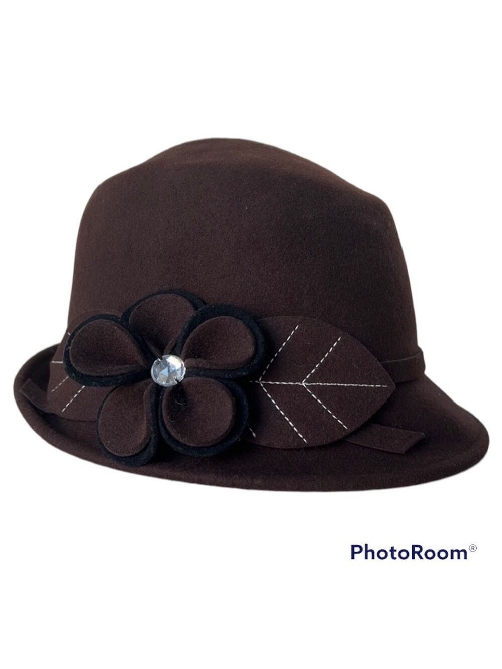 ROMANO Brown 100% Wool Bowler Derby Hat